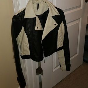 A&H Black and Cream Leather jacket (S)